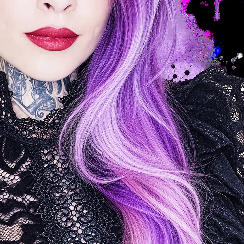 Violet hair and black lace
